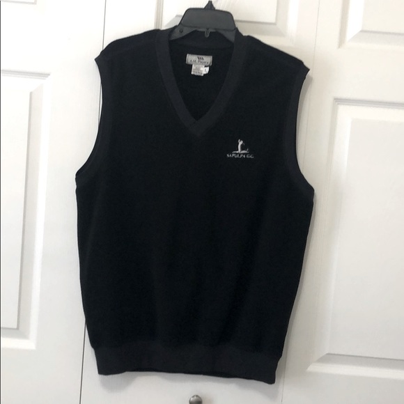 Men’s Fleece Golf Vest Black Sapulpa G.C. Large - Picture 1 of 5